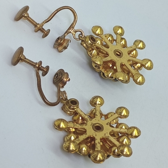 * vintage OEA Order of the Eastern Star screwback earrings - Picture 4 of 6